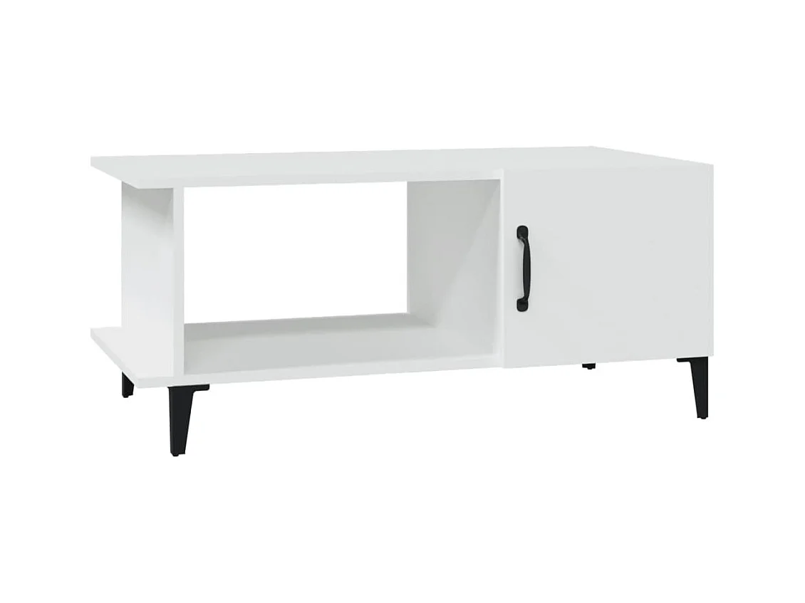 Mesa de centro | Mesa auxiliar madera contrachapada blanco 90x44,5x45 cm SHL4692