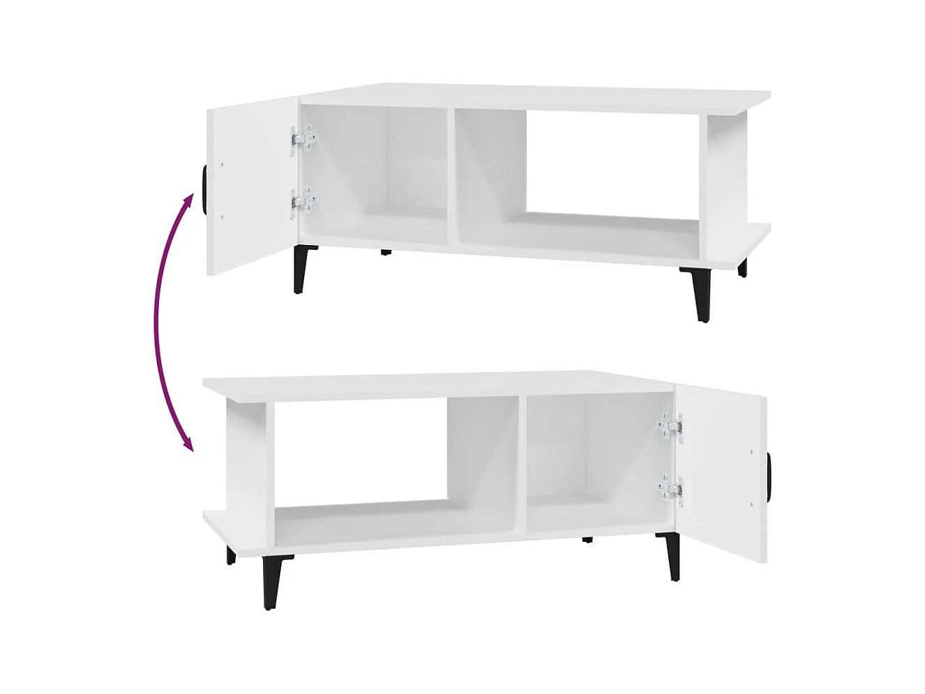 Mesa de centro | Mesa auxiliar madera contrachapada blanco 90x44,5x45 cm SHL4692