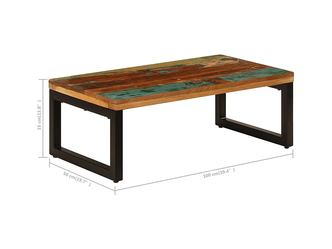 Mesa de centro | Mesa de café | Mesa auxiliar Madera vieja 100x100x31 cm SHL2063