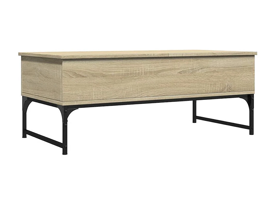 Couchtisch-Wohnzimmertisch-Beistelltische Sonoma-Eiche 100x50x40 cm Holzwerkstoff und Metall SHL43245