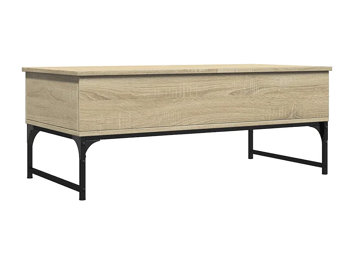 Couchtisch-Wohnzimmertisch-Beistelltische Sonoma-Eiche 100x50x40 cm Holzwerkstoff und Metall SHL43245