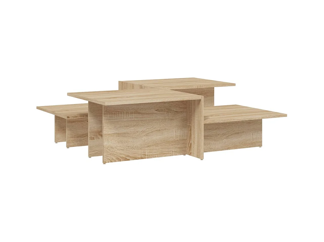 2 pcs Mesas de centro | Mesa de apoio | Mesa de café derivados de madeira carvalho sonoma