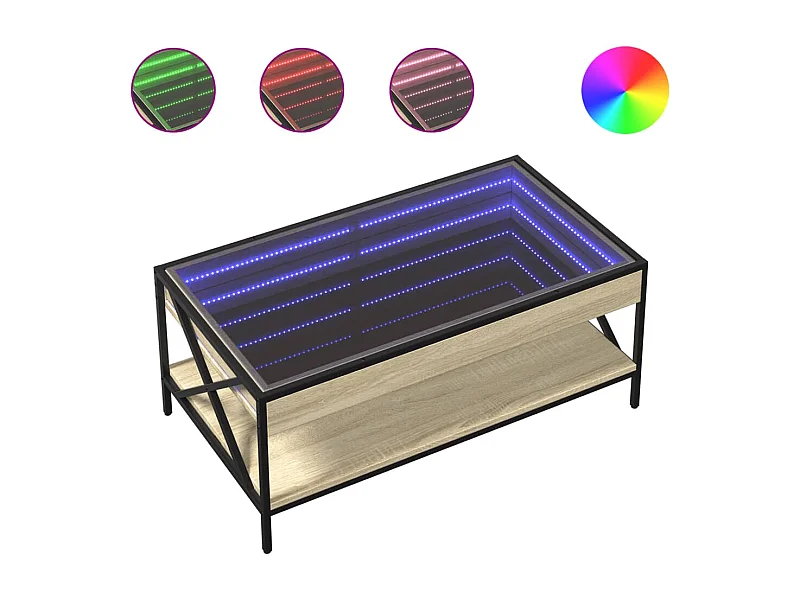 Mesa de centro-Mesa auxiliar madera de ingeniería roble ahumado 90x60x42,5 cm SHL743706