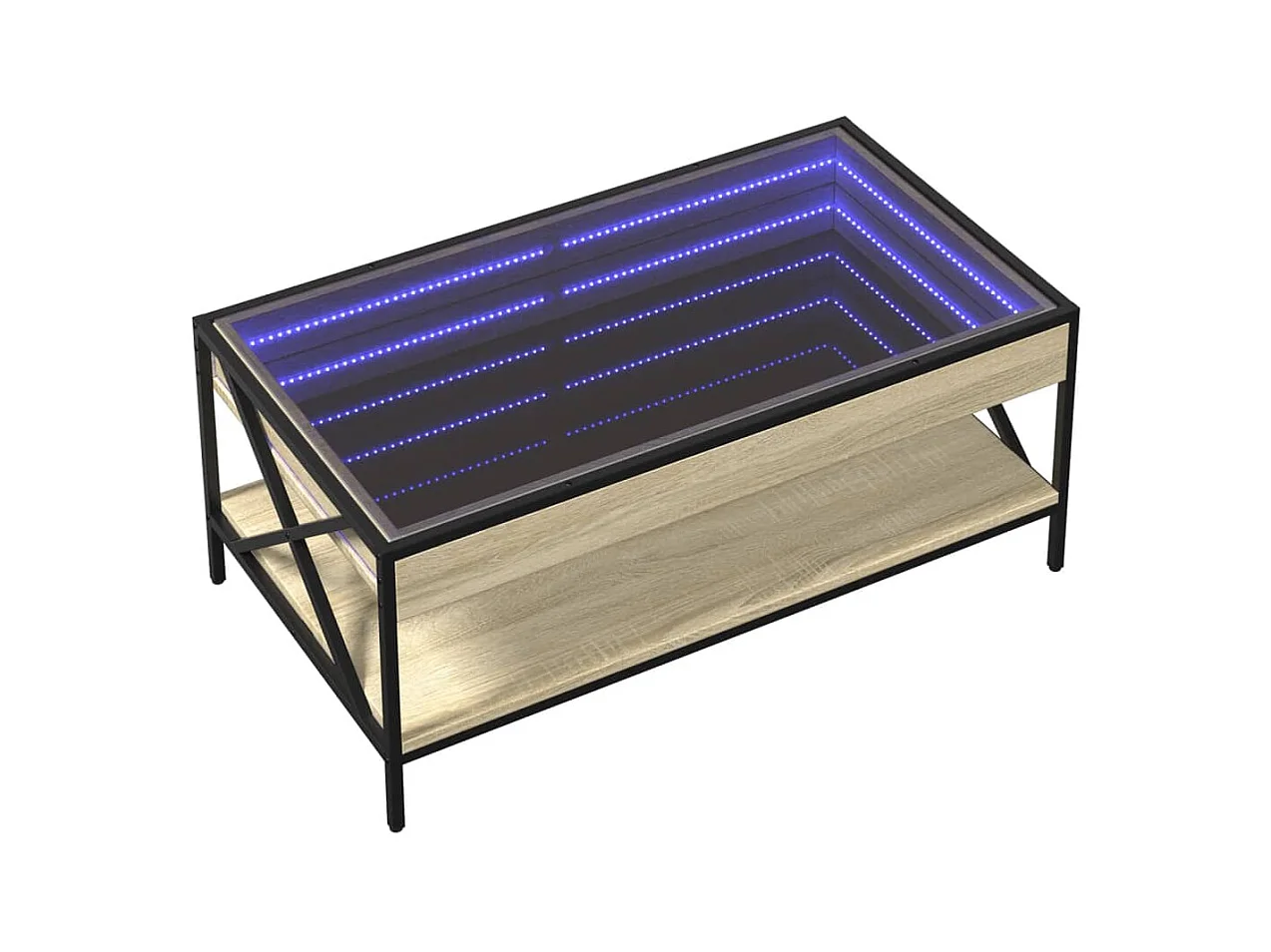 Mesa de centro-Mesa auxiliar madera de ingeniería roble ahumado 90x60x42,5 cm SHL743706