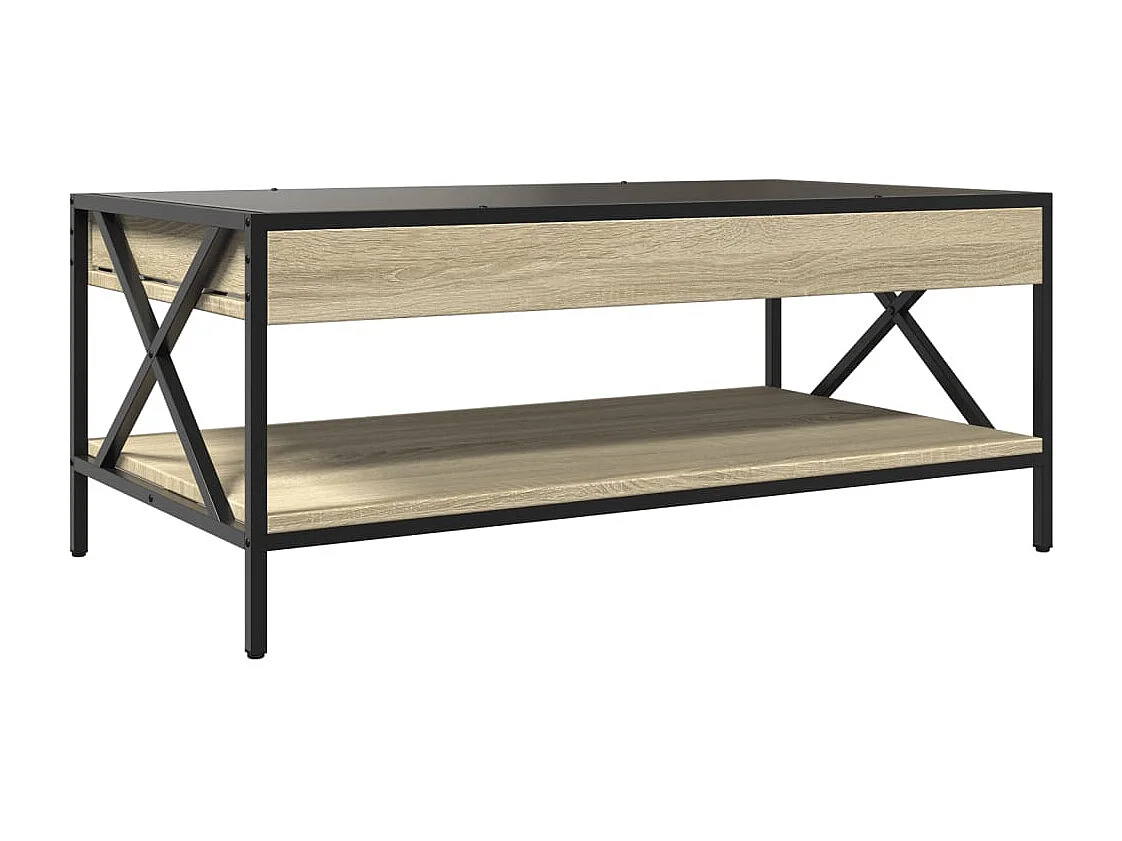 Mesa de centro-Mesa auxiliar madera de ingeniería roble ahumado 90x60x42,5 cm SHL743706