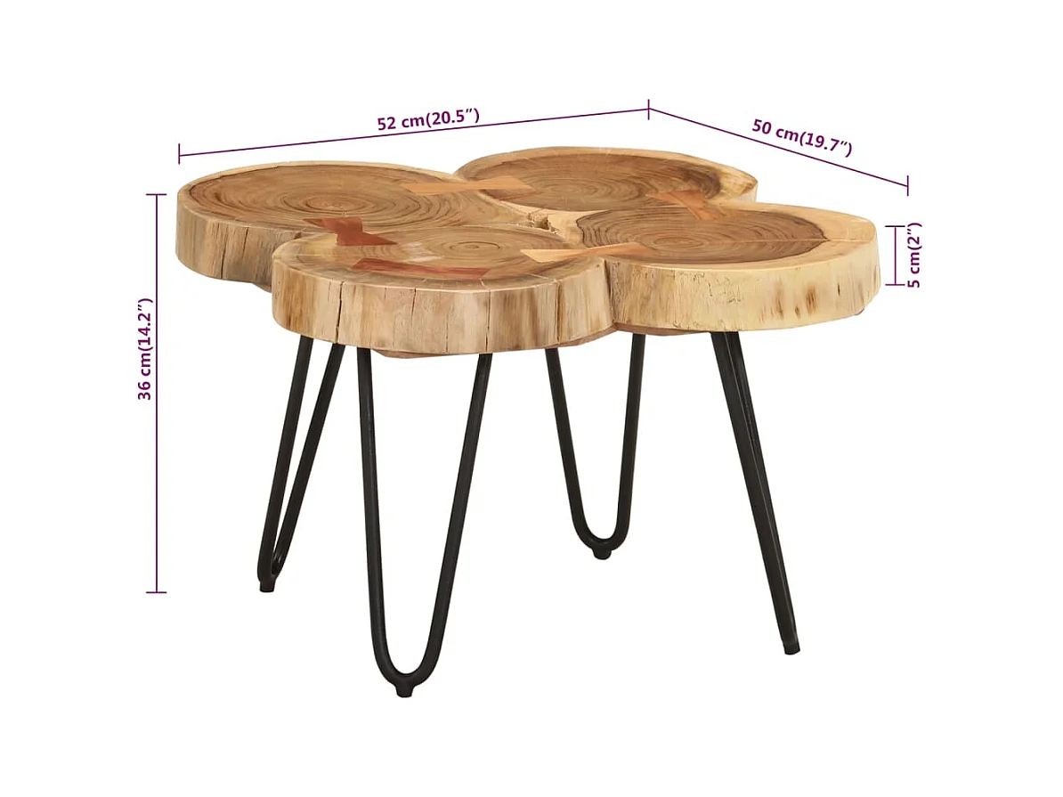 Mesa de centro | Mesa auxiliar con Infinity LED roble ahumado 90x50x38 cm SHL2449