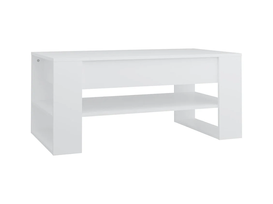 Table basse salon-Table d'appoint blanc 102x55x45 cm bois d'ingénierie SHL90514