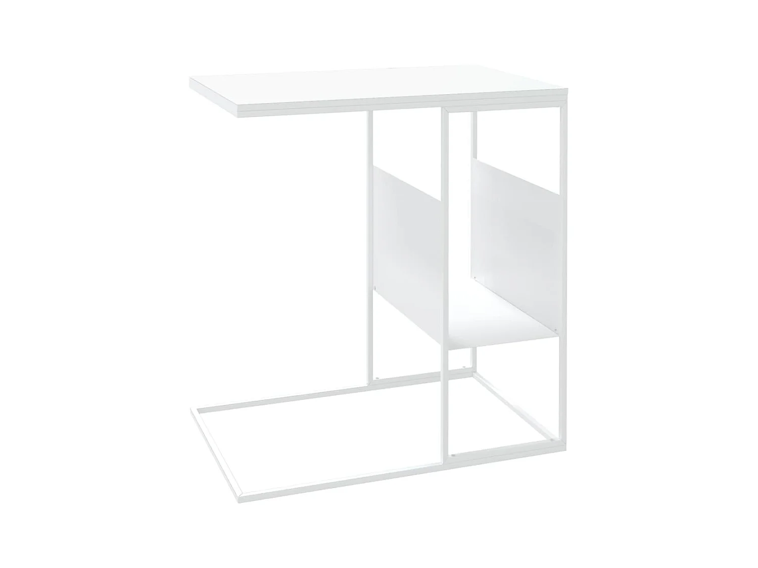 Mesa de centro | Mesa auxiliar acero laminado en frío blanco 68,5x50x43,5 cm SHL261364