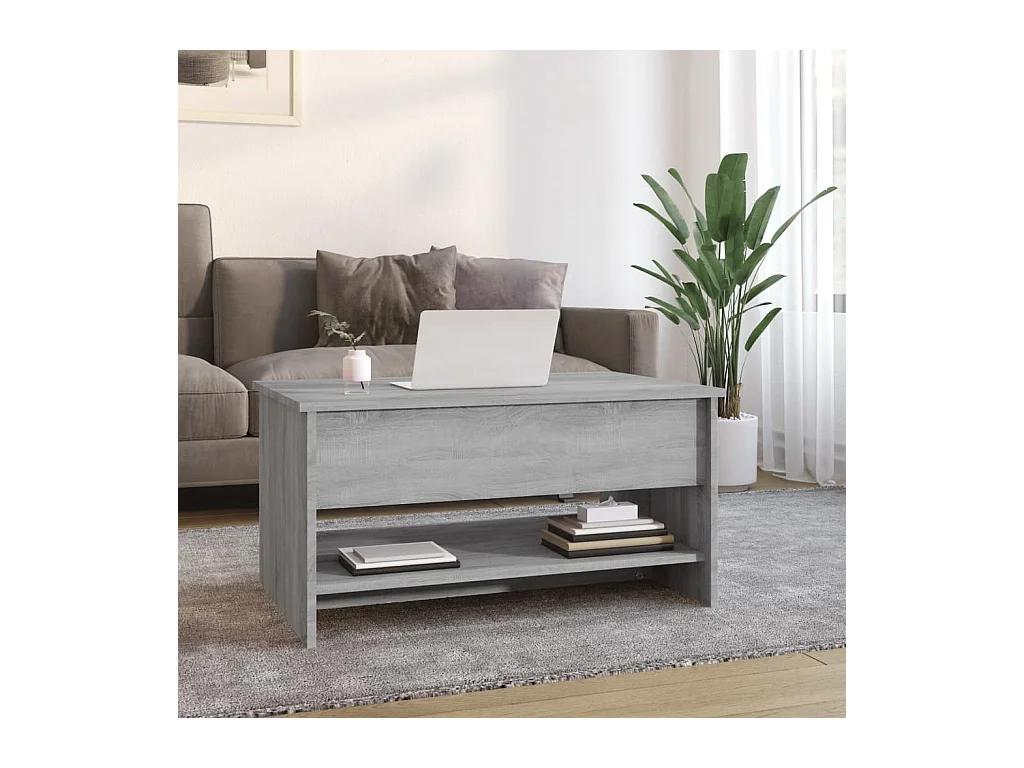 Mesa de centro | Mesa auxiliar madera contrachapada roble ahumado 50x50x40 cm SHL2230