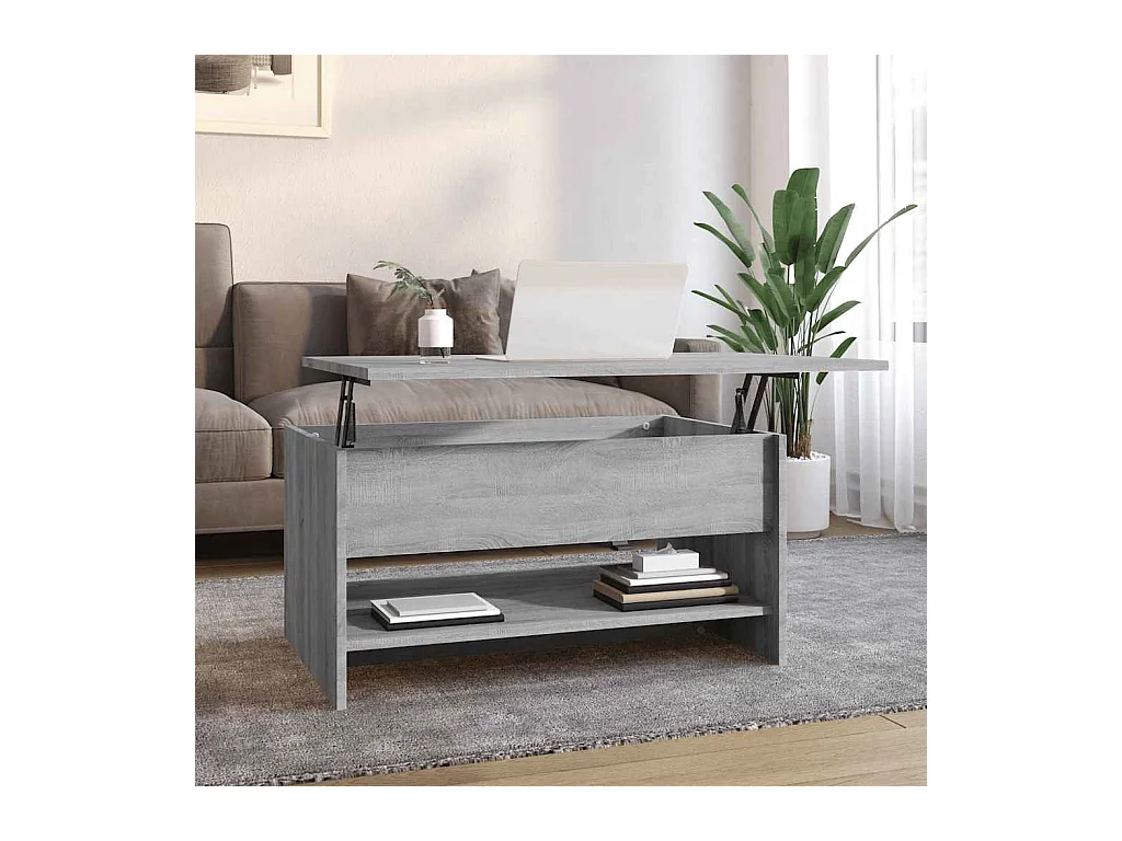 Mesa de centro | Mesa auxiliar madera contrachapada roble ahumado 50x50x40 cm SHL2230