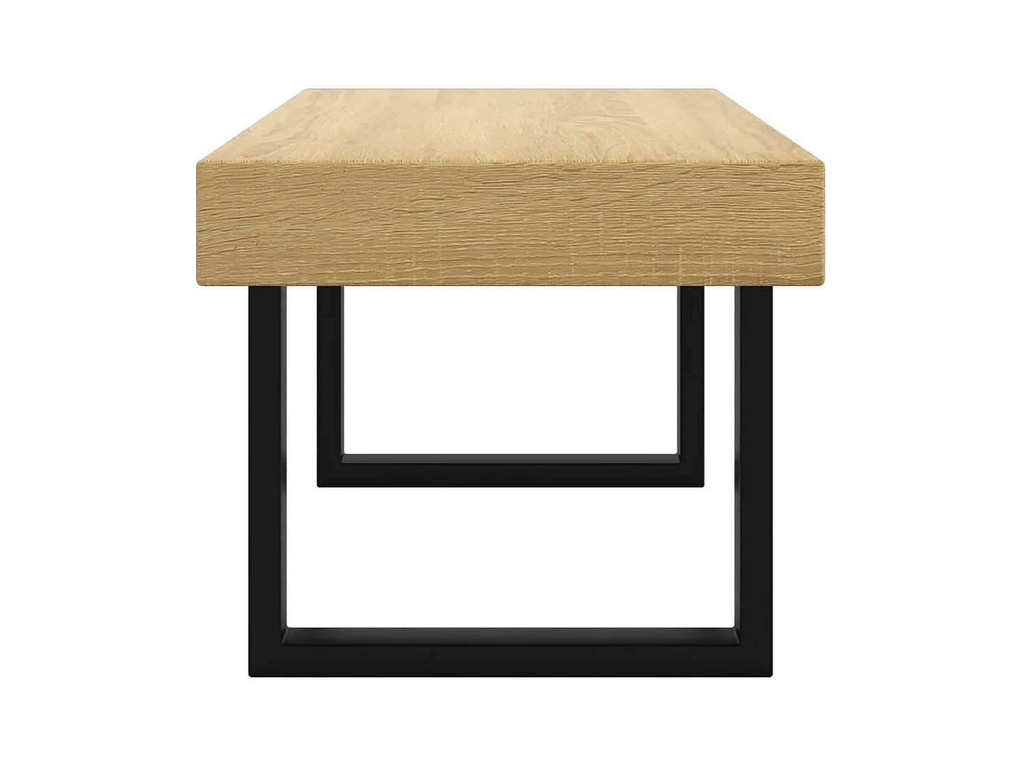 Table basse salon-Table d'appoint Marron clair et noir 90x45x40 cm MDF et fer SHL20420