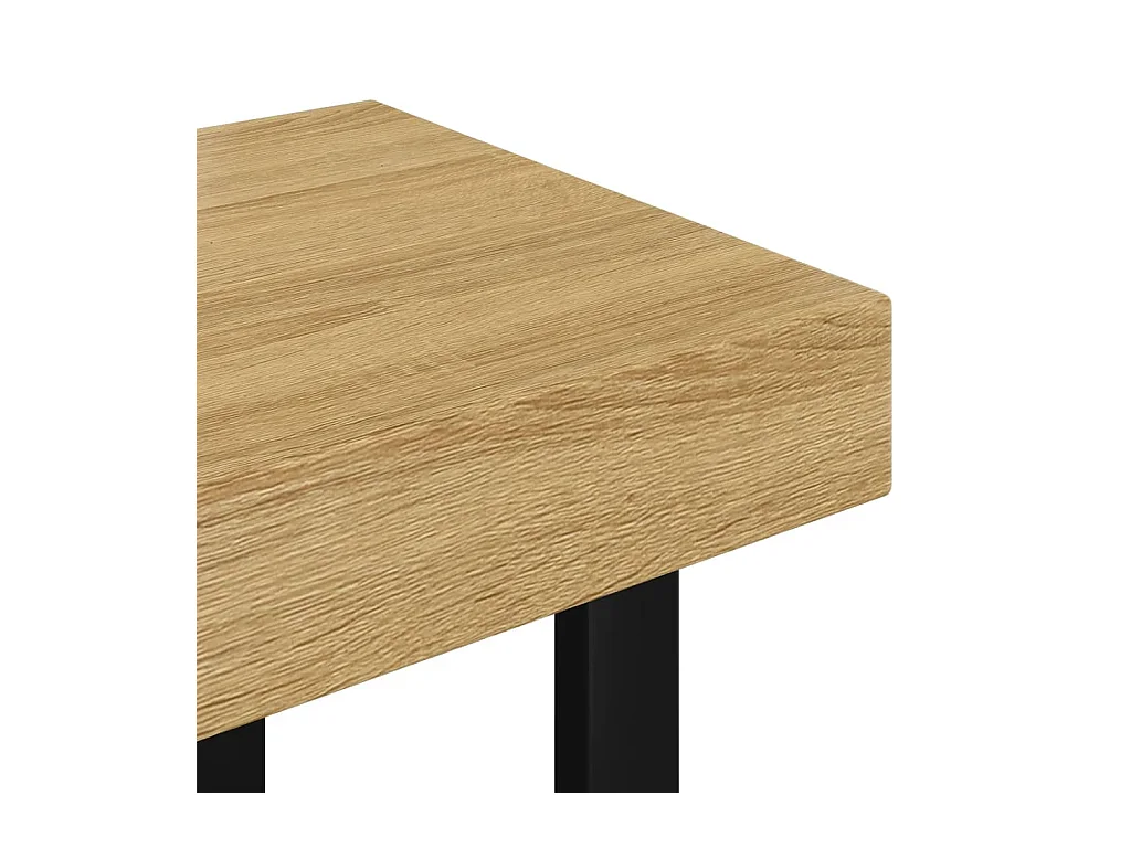 Table basse salon-Table d'appoint Marron clair et noir 90x45x40 cm MDF et fer SHL20420