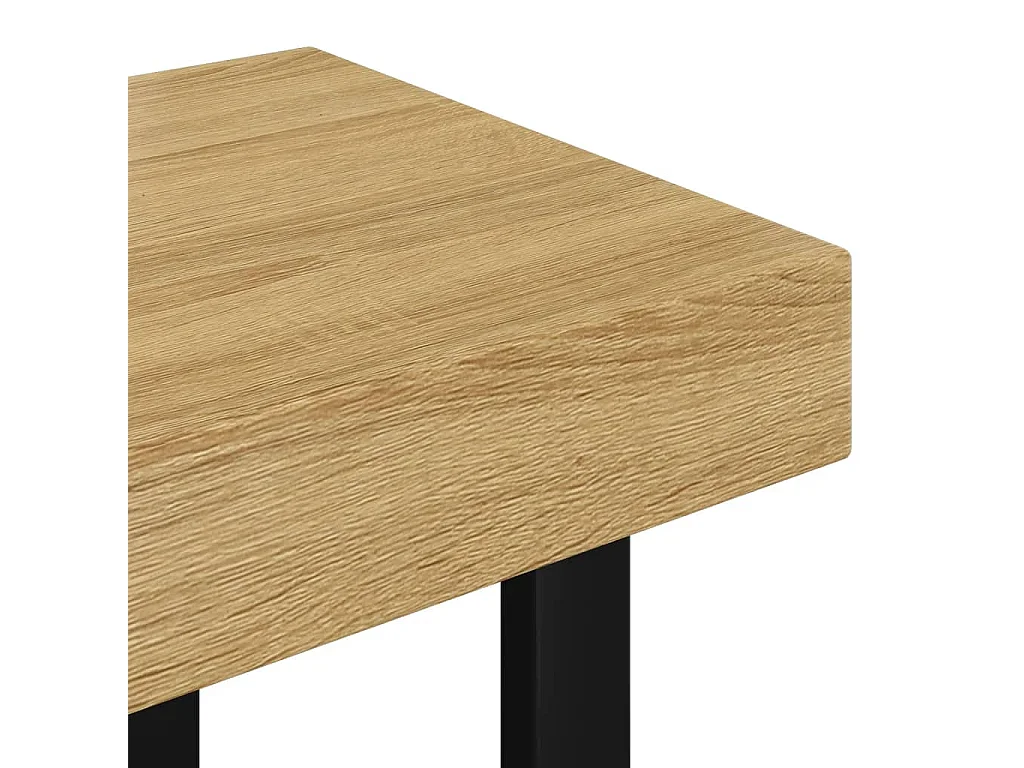 Couchtisch-Beistelltisch-Sofatisch Hellbraun und Schwarz 90x45x40 cm MDF und Eisen SHL95530