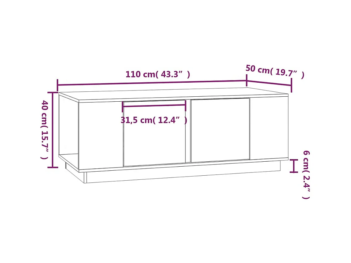 Mesa de centro | Mesa auxiliar madera contrachapada gris Sonoma 100x50x40 cm SHL4817