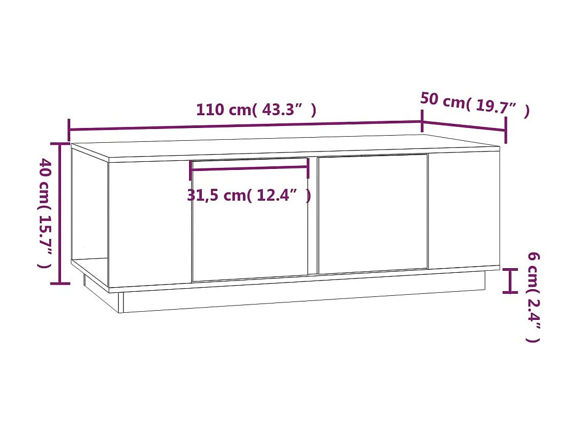 Mesa de centro | Mesa auxiliar madera contrachapada gris Sonoma 100x50x40 cm SHL4817