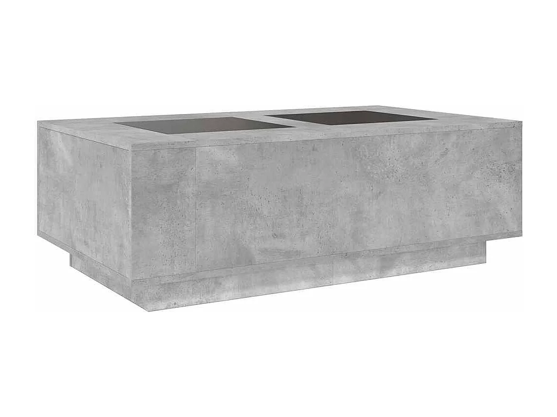 Table basse salon-Table d'appoint avec LED infini gris béton 116x69x40 cm SHL21733