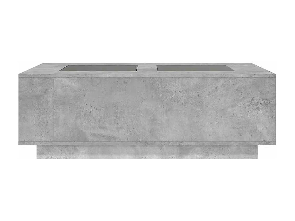 Couchtisch-Wohnzimmertisch-Beistelltische mit Infinity-LED Betongrau 116x69x40 cm SHL14702