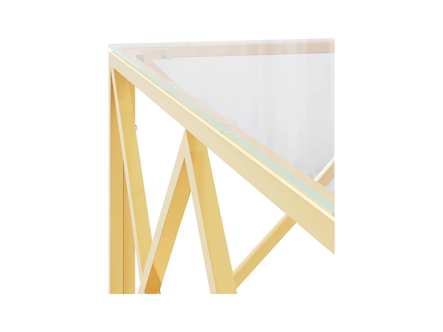 Table basse salon-Table d'appoint 80x80x40 cm acier inoxydable et verre SHL70361