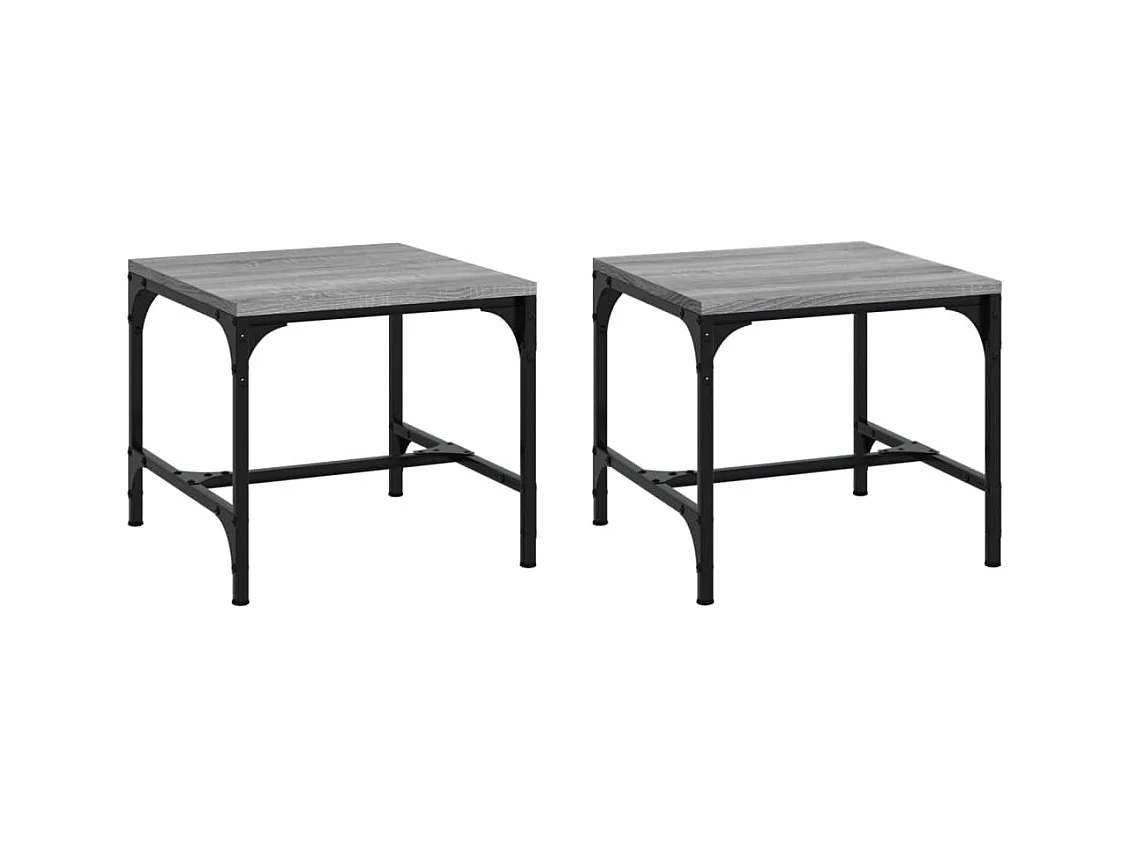 Table basse salon 2 pièces Design élégant Sonoma gris 40x40x35cm Bois d'ingénierie SHL56002