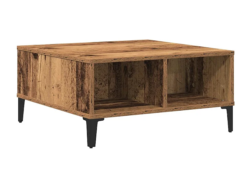Table basse salon-Table d'appoint en vieux bois 60x60x30 cm en bois reconstitué SHL6460