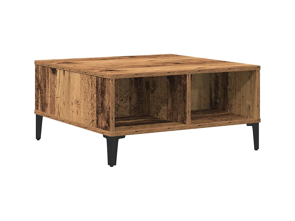 Table basse salon-Table d'appoint en vieux bois 60x60x30 cm en bois reconstitué SHL6460
