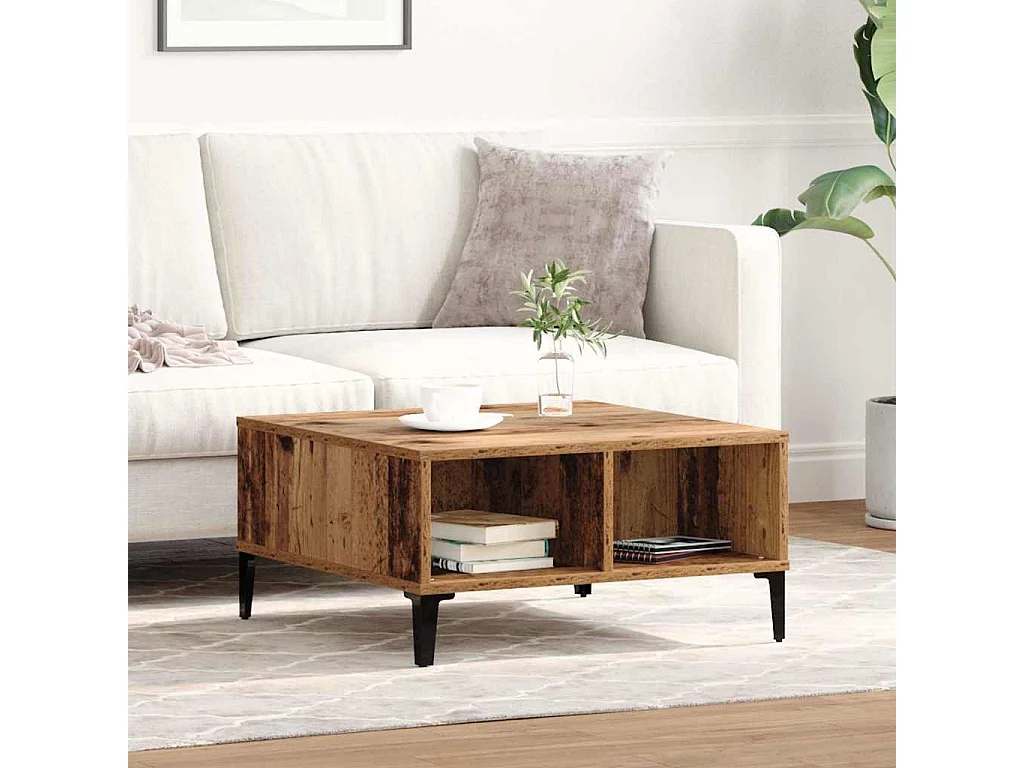 Salontafel | Bijzettafel Oud Hout 60x60x30cm SHL6117