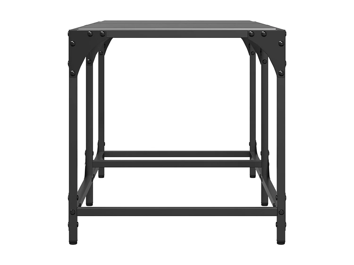 Table basse salon-Table d'appoint-dessus en verre noir 78,5x40x40 cm acier SHL66373
