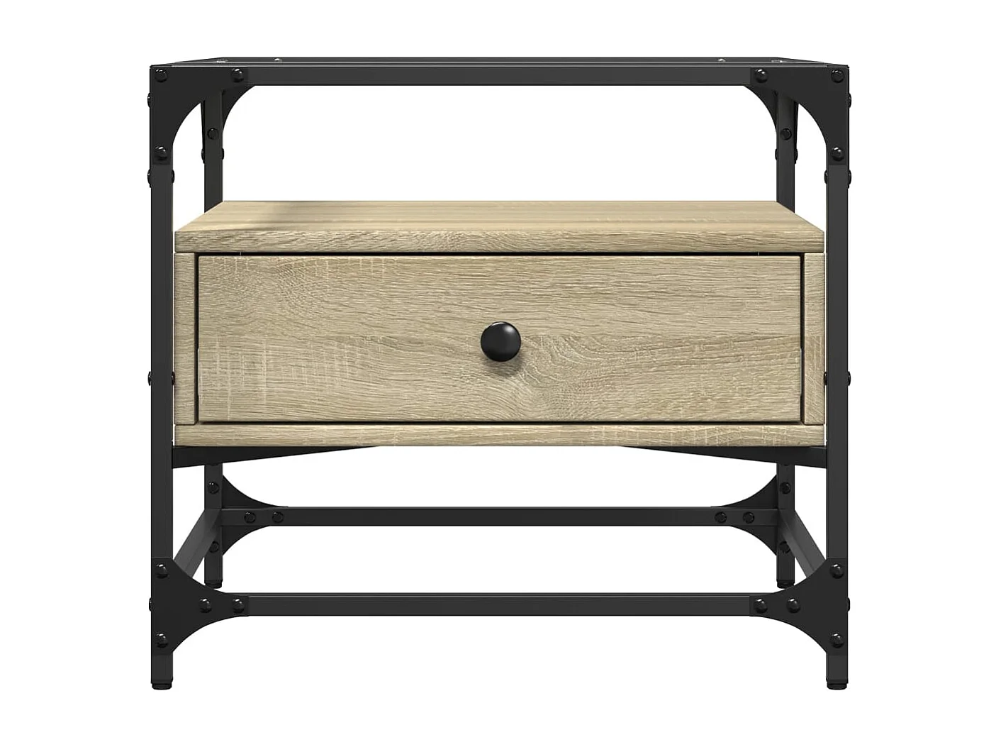 Mesa de centro-Mesa auxiliar madera contrachapada blanco brillo 60x50x40 cm SHL230740