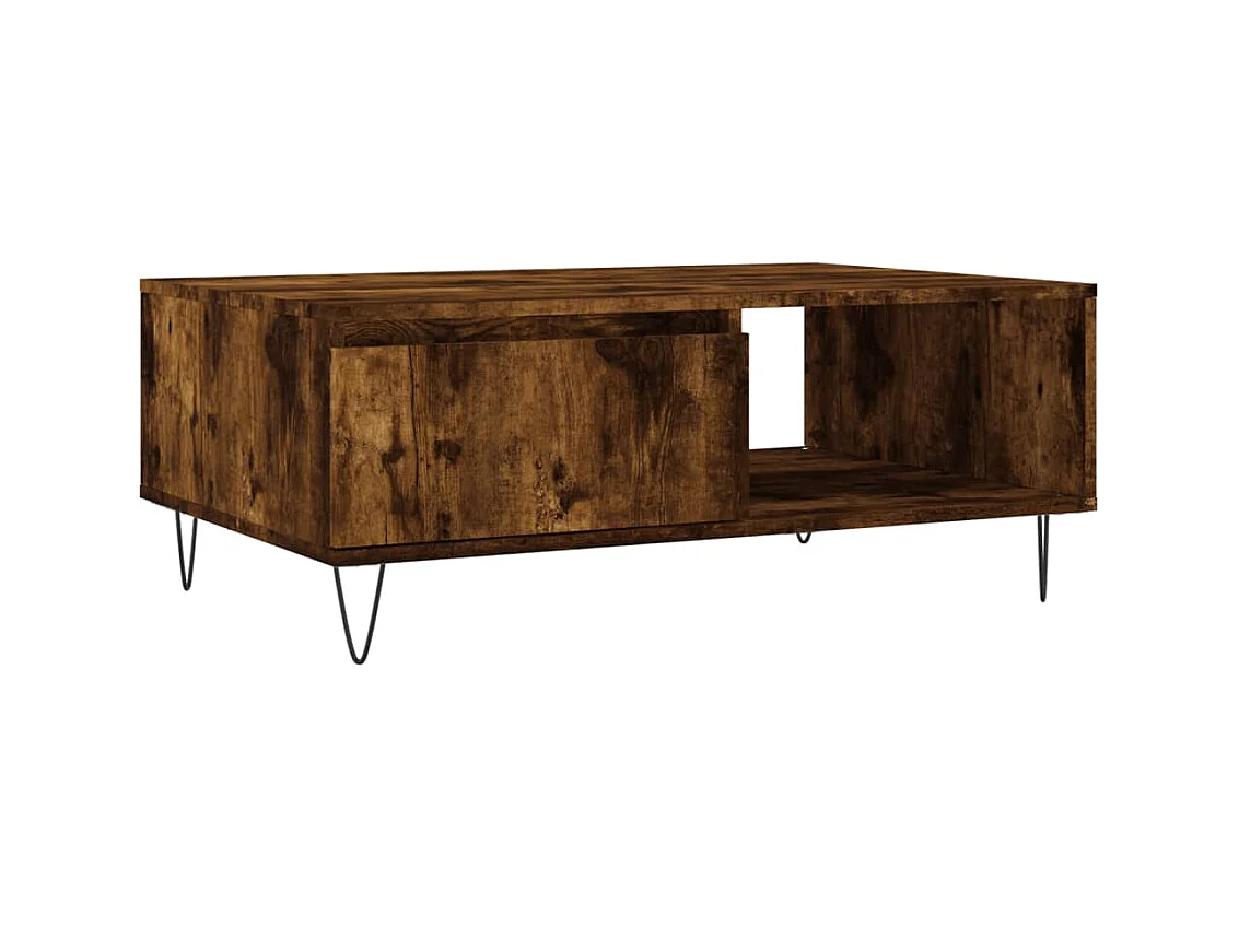 Table basse salon-Table d'appoint chêne fumé 90x60x35 cm bois d'ingénierie SHL75077
