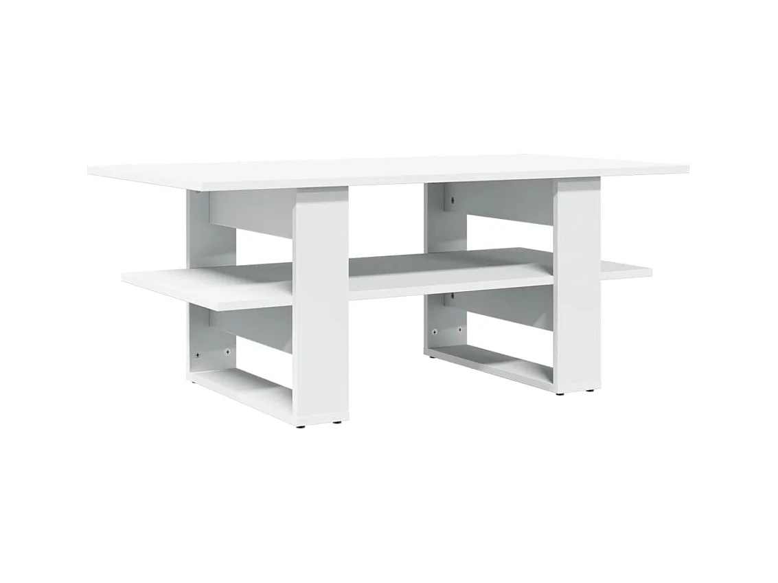 Table basse salon-Table d'appoint blanc 102x55x42 cm bois d'ingénierie SHL77392
