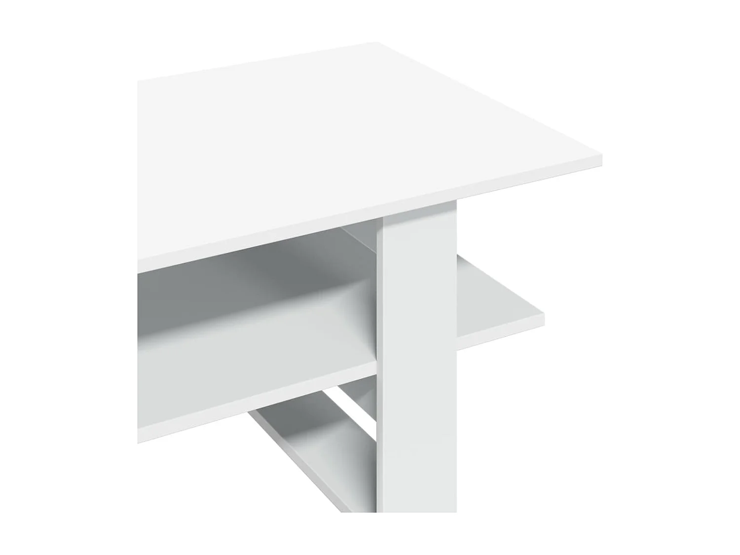 Mesa de centro | Mesa de apoio 102x55x42 cm derivados de madeira branco