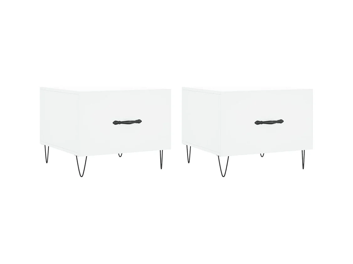Lot de 2 Tables basses-Tables d'appoint blanc 50x50x40 cm bois d'ingénierie SHL36132