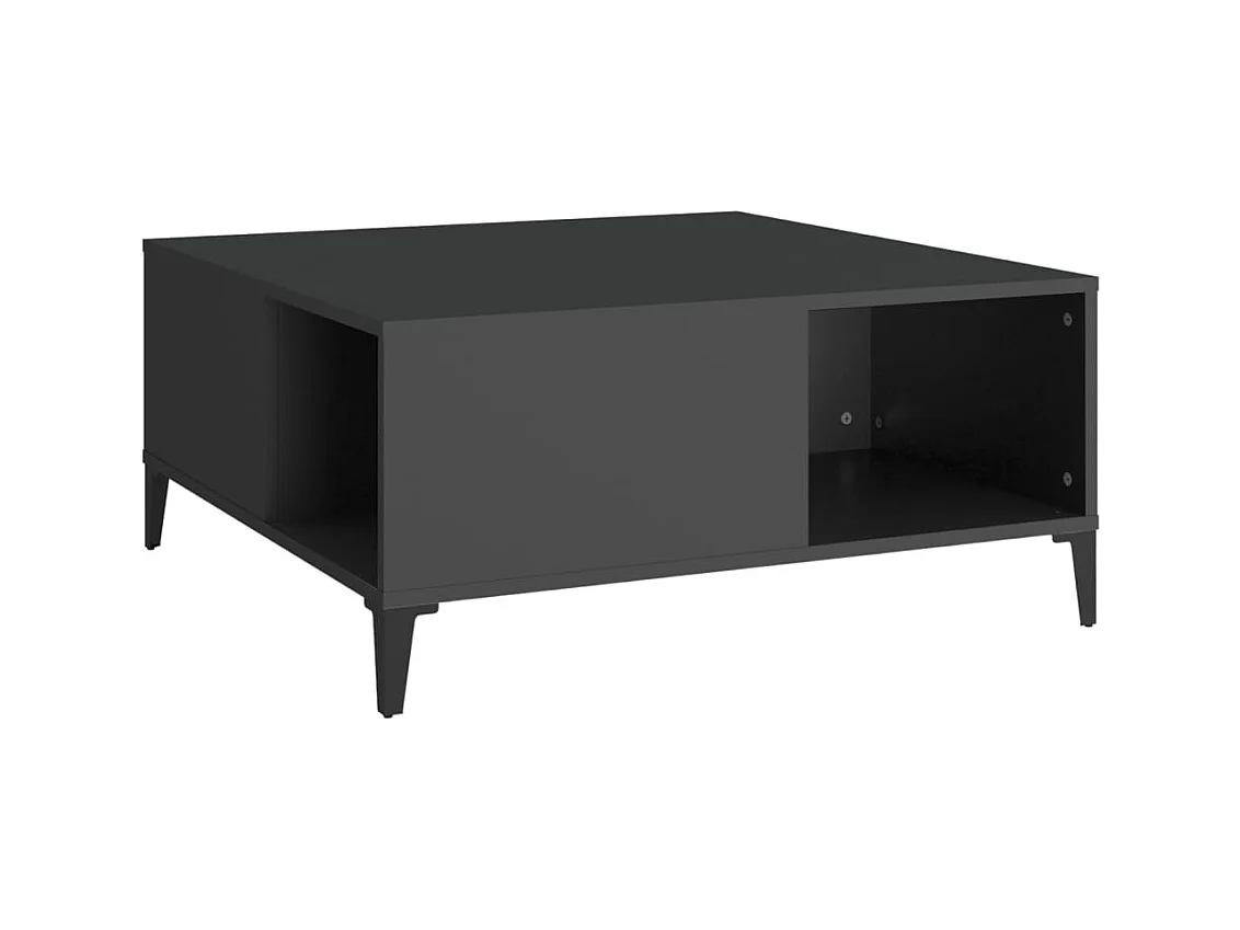 Table basse salon-Table d'appoint noir 80x80x36,5 cm bois d'ingénierie SHL69305