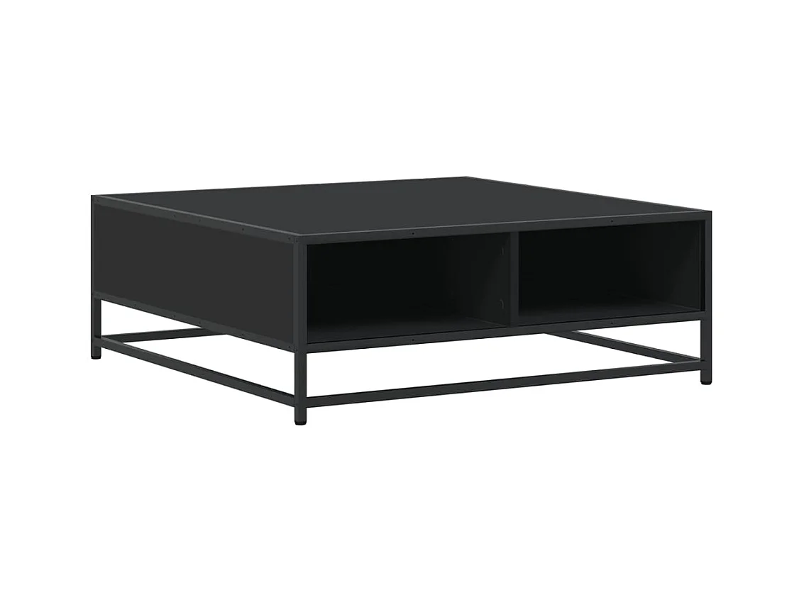 Table basse salon-Table d'appoint noir 80x80x30 cm bois d'ingénierie et métal SHL44853