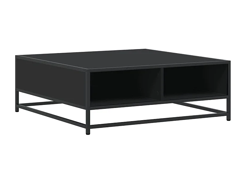 Table basse salon-Table d'appoint noir 80x80x30 cm bois d'ingénierie et métal SHL44853