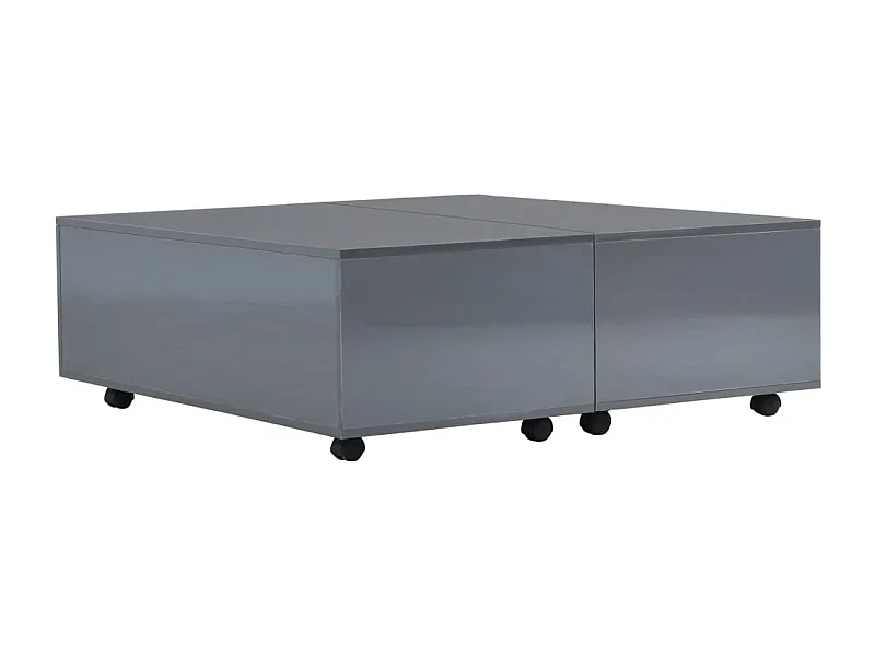 Table basse salon-Table d'appoint Gris brillant 100x100x35 cm SHL37389