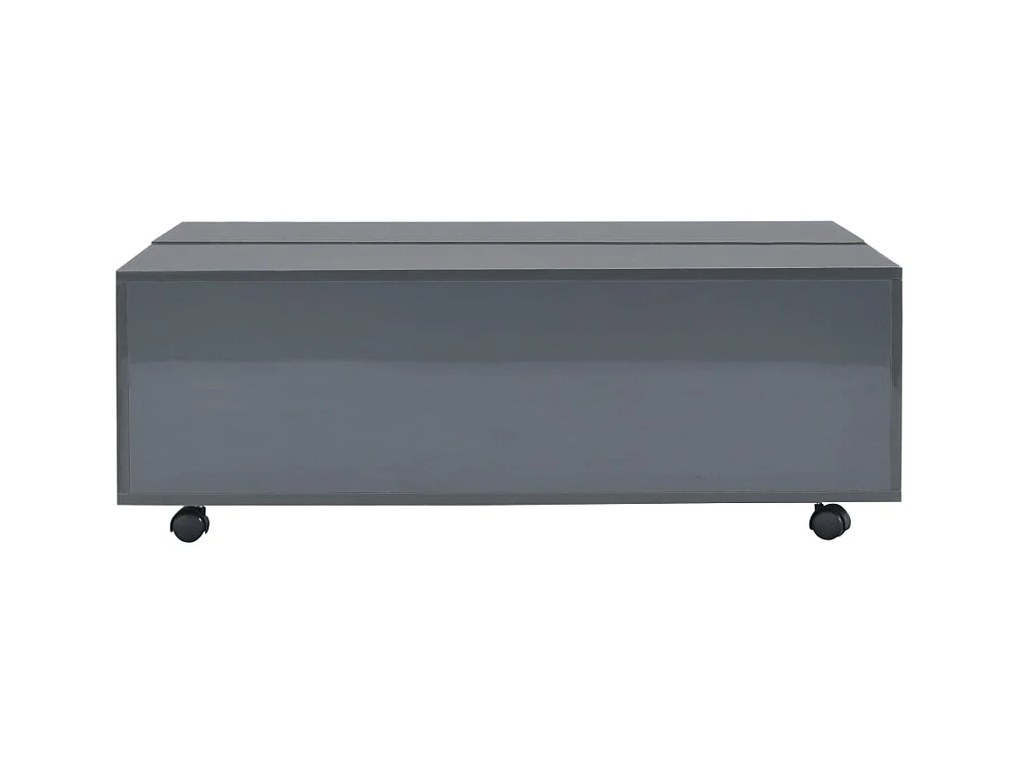 Mesa de centro | Mesa de apoio 100x100x35 cm cinzento brilhante