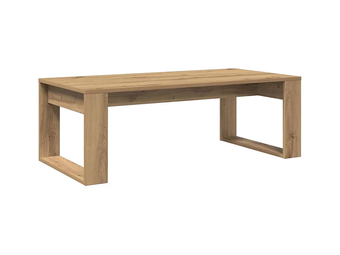 Mesa de centro-Mesa auxiliar patas metal OSLO madera maciza marrón 85x50x45cm SHL1283