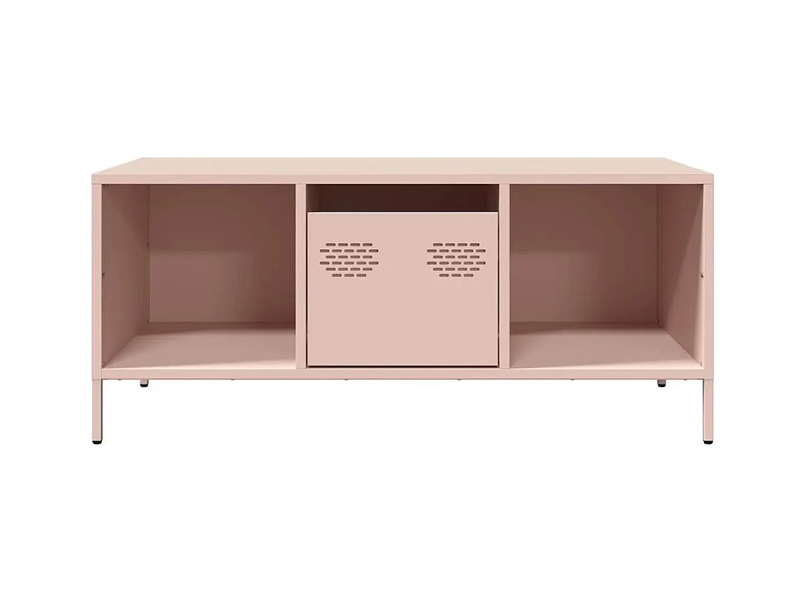 Table basse salon-Table d'appoint rose 101,5x50x43,5 cm acier laminé à froid SHL37385