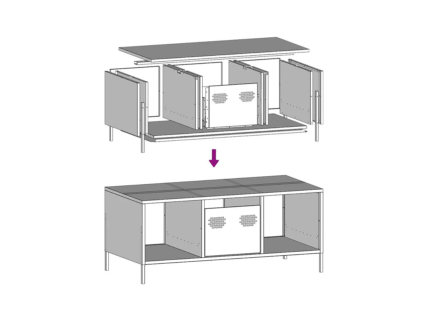 Table basse salon-Table d'appoint rose 101,5x50x43,5 cm acier laminé à froid SHL37385
