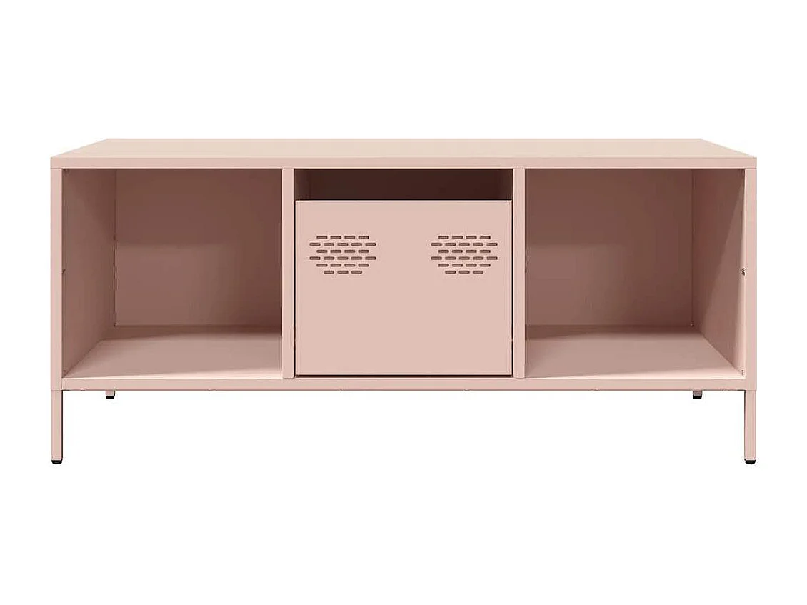 Table basse salon-Table d'appoint rose 101,5x50x43,5 cm acier laminé à froid SHL37385