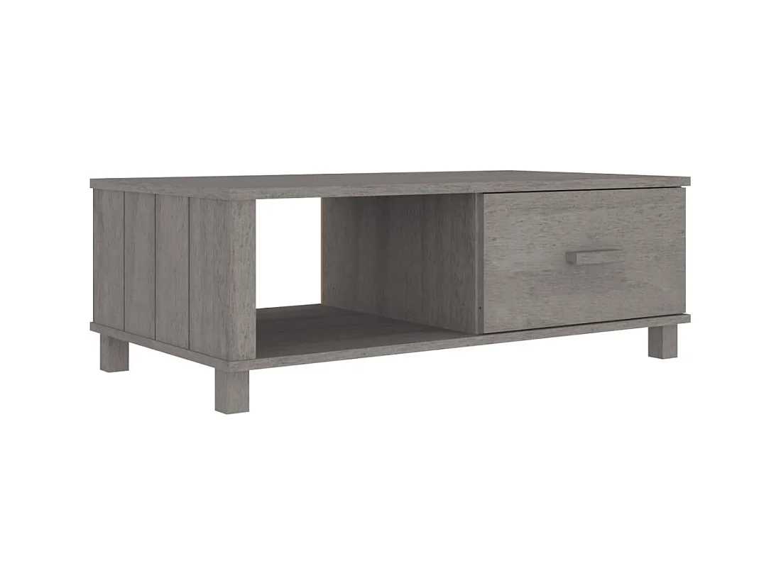 Table basse salon-Table d'appoint HAMAR Gris clair 100x55x35 cm Bois massif de pin SHL53034