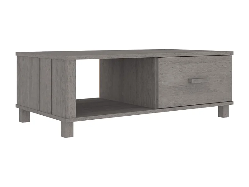 Couchtisch-Beistelltisch-Sofatisch HAMAR Hellgrau 100x55x35 cm Massivholz Kiefer SHL93125