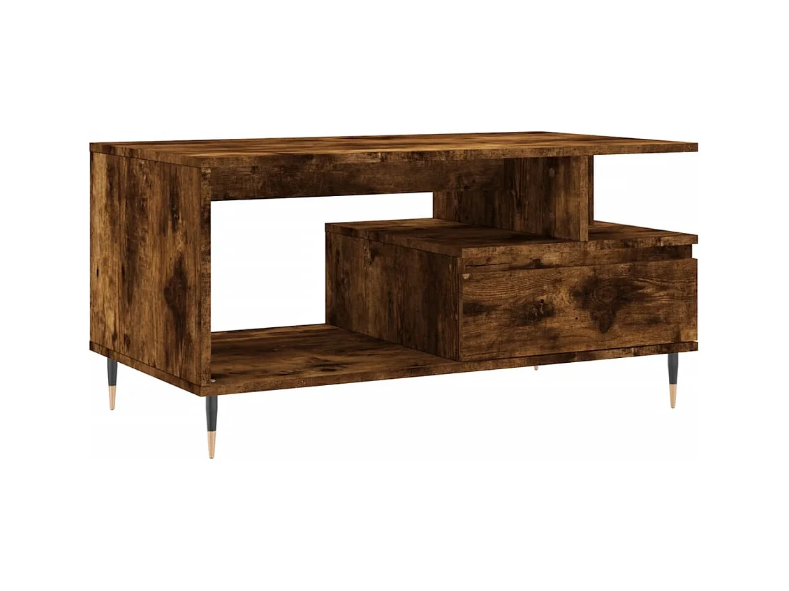 Table basse salon-Table d'appoint Chêne fumé 90x49x45 cm Bois d'ingénierie SHL65747