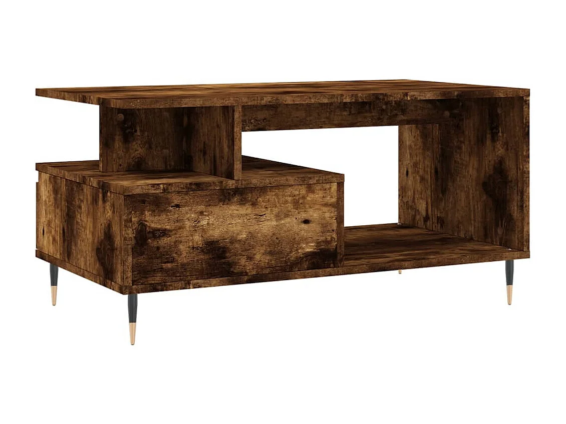 Couchtisch-Wohnzimmertisch-Beistelltische Räuchereiche 90x49x45 cm Holzwerkstoff SHL52407