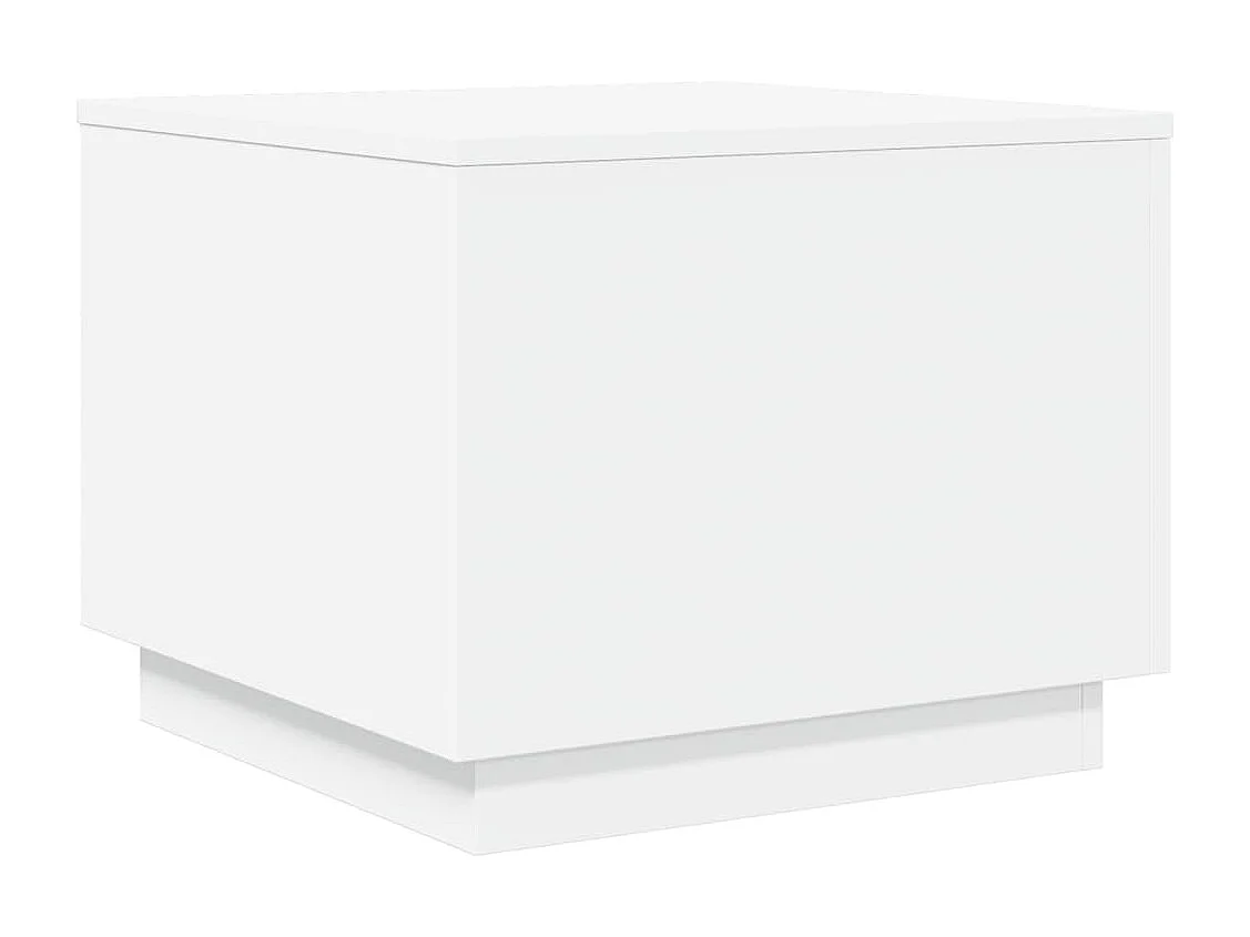 Mesa de centro-Mesa auxiliar de madera maciza de pino blanco 60x61x32,5 cm SHL4884