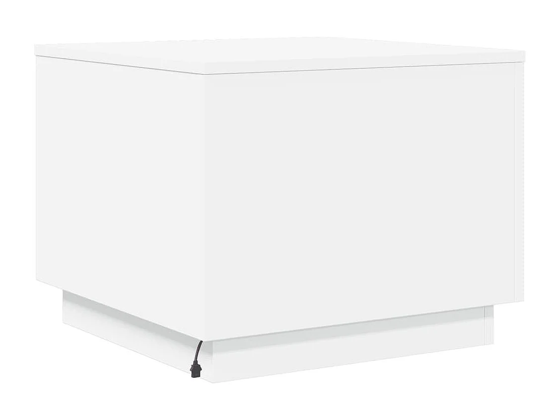 Mesa de centro-Mesa auxiliar de madera maciza de pino blanco 60x61x32,5 cm SHL4884