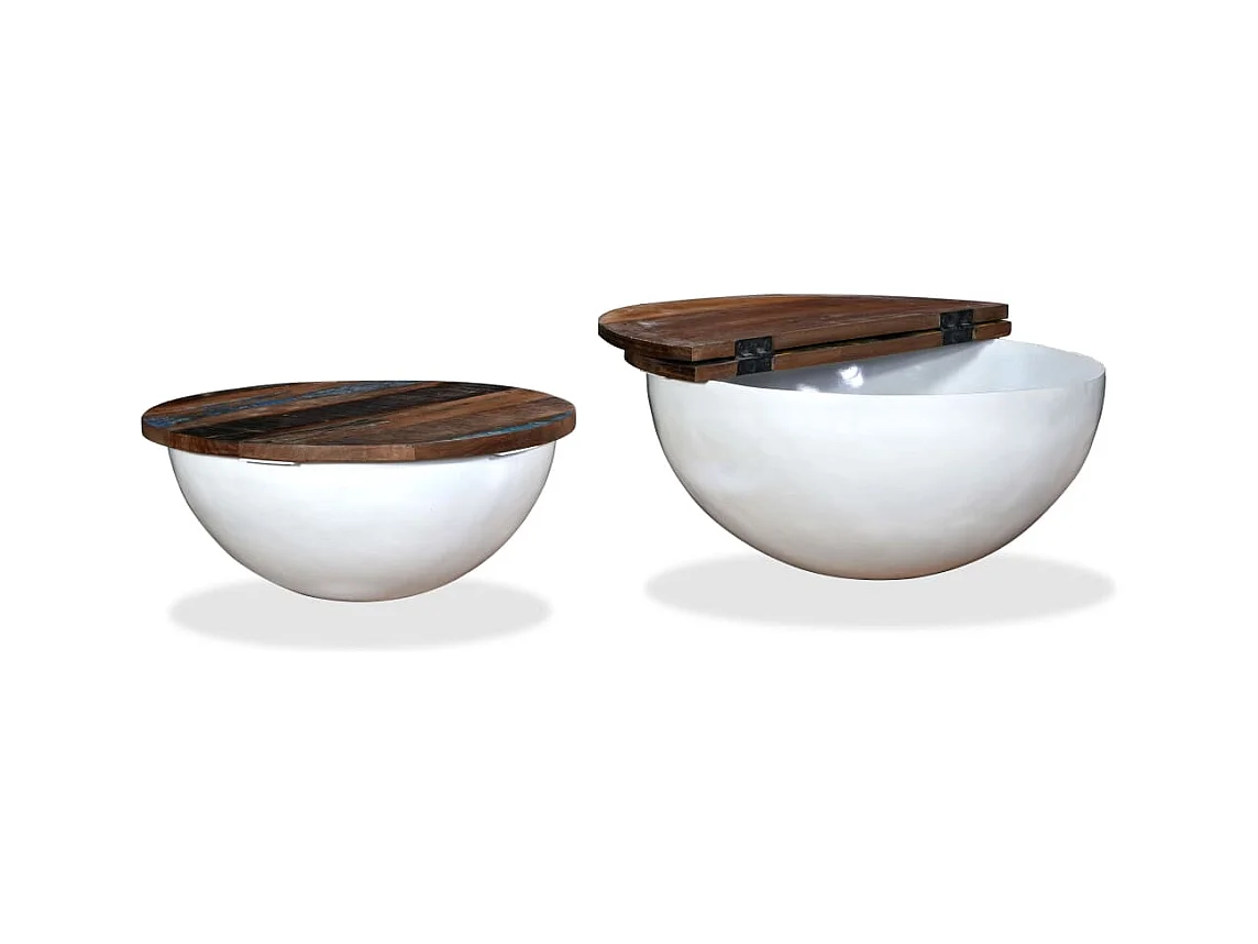 Mesa de centro | Mesa de café | Mesa auxiliar 3 piezas Madera vieja 50x50x40 cm SHL2836