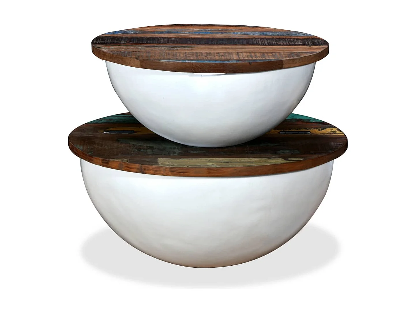 Mesa de centro | Mesa de café | Mesa auxiliar 3 piezas Madera vieja 50x50x40 cm SHL2836