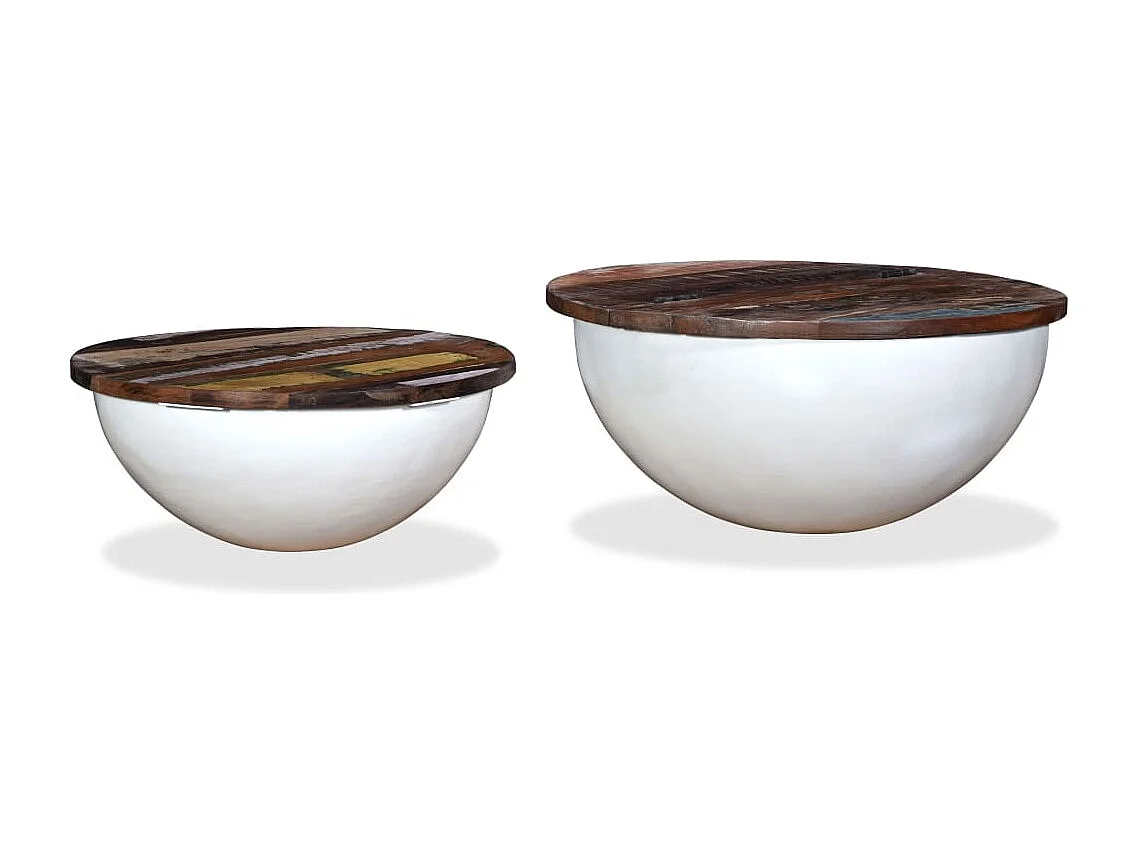 Mesa de centro | Mesa de café | Mesa auxiliar 3 piezas Madera vieja 50x50x40 cm SHL2836